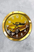Kasva Concept 36 Cm Gold Metal Araba Galeri Duvar Saati - 1