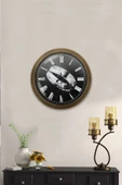 Kasva Concept Hediyelik 36 Cm Eskitme Metal Yüzük Duvar Saati - 4