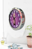 Kasva Concept Hediyelik 36 Cm Krom Metal Çizgi Teyze Duvar Saati - 3