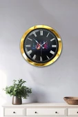 Kasva Concept Hediyelik 36 Cm Gold Metal Gökdelenler Duvar Saati - 2