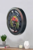 Kasva Concept Hediyelik 36 Cm Antrasit Metal Flowers Duvar Saati - 3