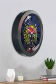 Kasva Concept Hediyelik 36 Cm Antrasit Metal Flowers Duvar Saati - 4