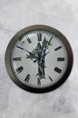 Kasva Concept Hediyelik 36 Cm Antrasit Metal Tekstil Duvar Saati - 1