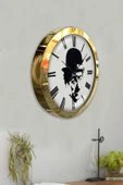 Kasva Concept Hediyelik 36 Cm Gold Metal Çarli Çaplin Duvar Saati - 4