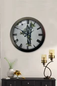 Kasva Concept Hediyelik 36 Cm Antrasit Metal Tekstil Duvar Saati - 2