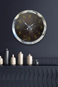 Kasva Concept Hediyelik 36 Cm Krom Metal Siyah Desenli Duvar Saati - 2