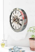 Kasva Concept Hediyelik 36 Cm Krom Metal Iskambil Duvar Saati - 3