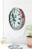 Kasva Concept Hediyelik 36 Cm Krom Metal Maske Duvar Saati - 3