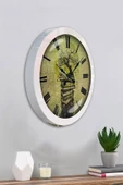 Kasva Concept Hediyelik 36 Cm Beyaz Metal Kitap Duvar Saati - 4