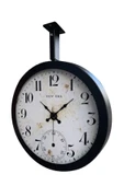 Kasva Concept Hediyelik 36 Cm Siyah Metal Antik Eskitme Istasyon Tavan Saati - 1