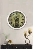 Kasva Concept Hediyelik 36 Cm Beyaz Metal Kitap Duvar Saati - 2