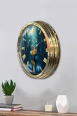 Kasva Concept Hediyelik 40 Cm Gold Metal Motor Duvar Saati - 3