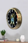 Kasva Concept Hediye 40 Cm Gold Metal Kitap - Insan Duvar Saati Clock - 3