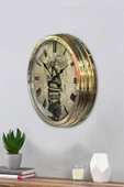 Kasva Concept Hediye 40 Cm Gold Metal Kitap Duvar Saati Clock - 3