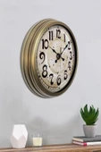 Platin Saat Hediyelik Duvar Saati 40 Cm Metal Eskitme Renk England Modeli - 3