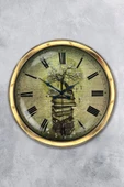 Kasva Concept Hediye 40 Cm Gold Metal Kitap Duvar Saati Clock - 1