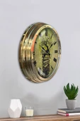 Kasva Concept Hediye 40 Cm Gold Metal Kitap Duvar Saati Clock - 4