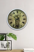 Kasva Concept Hediyelik 40 Cm Beyaz Metal Kitap Duvar Saati - 4