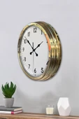 Kasva Concept Hediye 40 Cm Gold Metal Klasik Duvar Saati Dekor - 3