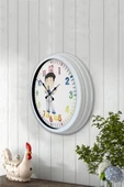 Kasva Concept Hediyelik 40 Cm Beyaz Metal Çocuk Odası Duvar Saati - 3
