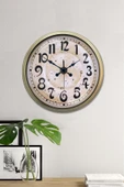 Platin Saat Hediyelik Duvar Saati 40 Cm Metal Eskitme Renk England Modeli - 1