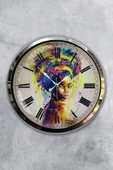 Kasva Concept 40 Cm Krom Metal Afrikalı Duvar Saati Hediyelik - 1