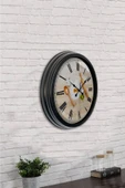 Kasva Concept Hediyelik 40 Cm Siyah Metal Mutfak Duvar Saati - 4