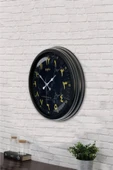 Kasva Concept Hediyelik 40 Cm Siyah Metal Arapça Duvar Saati - 3