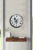 Kasva Concept Hediyelik 40 Cm Krom Metal Maske Duvar Saati - 4
