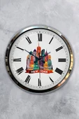 Kasva Concept Hediyelik 40 Cm Krom Metal New York Temalı Duvar Saati - 1