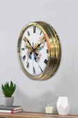 Platin Saat Hediyelik 40 Cm Gold Metal Kelebek Duvar Saati - 3