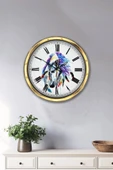 Platin Saat Hediyelik 40 Cm Gold Metal At Duvar Saati - 2