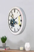 Platin Saat 36 Cm Beyaz Metal Rambo Duvar Saati - 3