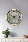 Kasva Concept Hediyelik Dekoratif Hediyelik 40 Cm Gold Metal Eskitme Duvar Saati - 4