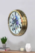 Platin Saat Hediyelik 40 Cm Gold Metal At Duvar Saati - 3