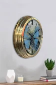 Platin Saat Hediyelik 40 Cm Gold Metal 1 Gün Duvar Saati - 4