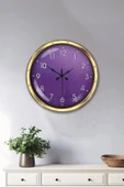 Kasva Concept Hediyelik Dekoratif Hediyelik 40 Cm Gold Metal Mor Duvar Saati - 2