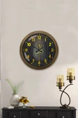 Platin Saat Hediyelik 36 Cm Eskitme Metal Dekoratif Duvar Saati - 2