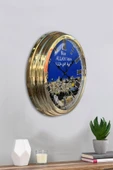 Kasva Concept Bize Allah Yeter 40 Cm Gold Metal Kudüs Duvar Saati - 4