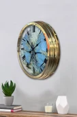 Platin Saat Hediyelik 40 Cm Gold Metal 1 Gün Duvar Saati - 3