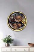 Platin Saat 40 Cm Gold Metal Afrikalı Çocuk Duvar Saati - 2