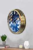 Kasva Concept Hediyelik 40 cm Gold Metal Hayal Duvar Saati Clock - 3