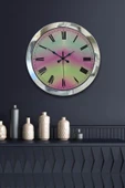 Platin Saat Hediyelik 36 Cm Krom Metal Alacalı Duvar Saati - 2