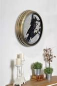 Platin Saat 40 Cm Eskitme Metal At Hediyelik Duvar Saati - 4