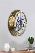 Platin Saat Hediyelik 40 Cm Gold Metal At Duvar Saati - 4