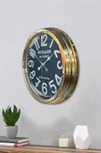 Platin Saat Hediyelik 40 Cm Gold Metal Antique Duvar Saati - 3
