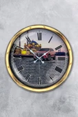 Platin Saat Hediyelik 40 Cm Gold Metal Home Araba Yerli Otomobil Duvar Saati Clock - 1