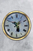 Platin Saat Hediyelik 40 Cm Gold Metal Sanatsal Duvar Saati - 1
