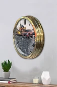 Platin Saat Hediyelik 40 Cm Gold Metal Home Araba Yerli Otomobil Duvar Saati Clock - 3