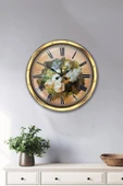 Platin Saat Hediyelik 40 Cm Gold Metal Dekoratif Duvar Saati - 2